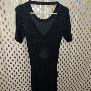 Derek heart cutout backless heather gray size M